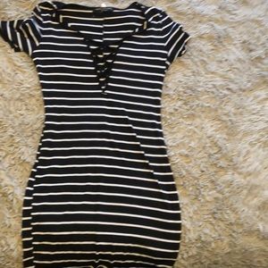 Striped body on dress